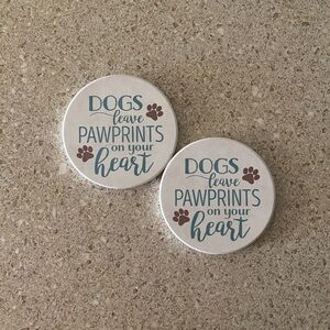 Pawprint Ceramic Car Coasters